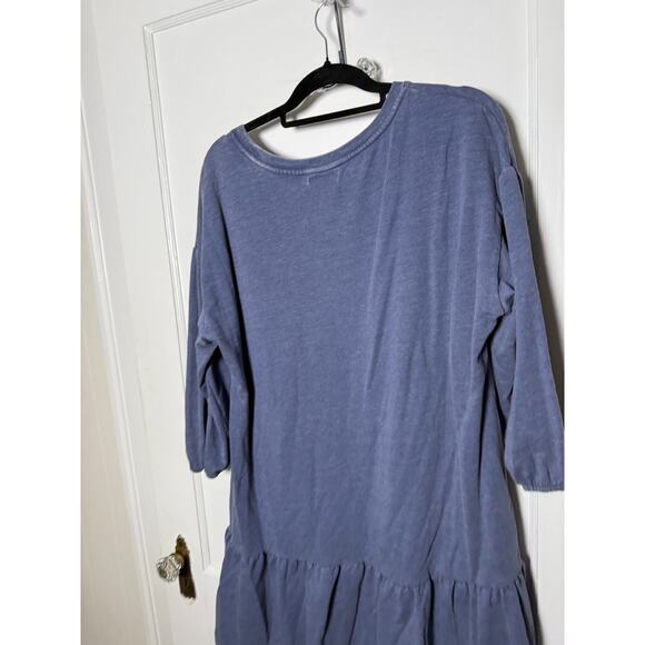 Ultra Flirt Dusty Blue Short Drop Waist Sweatshirt Dress Women's Plus 1X - Picture 6 of 7